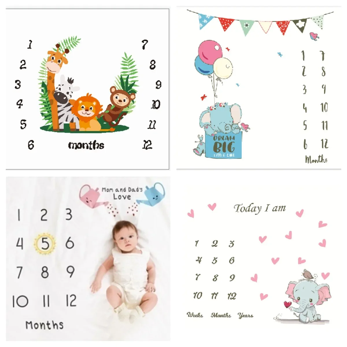 Photography Cheat Sheet - Achtergronddekens Speelkleed Baby Milestone Foto Props