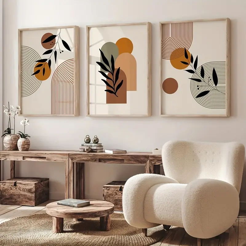 Photography Geometry - 3 stuks planten-geometrische abstracte posters in